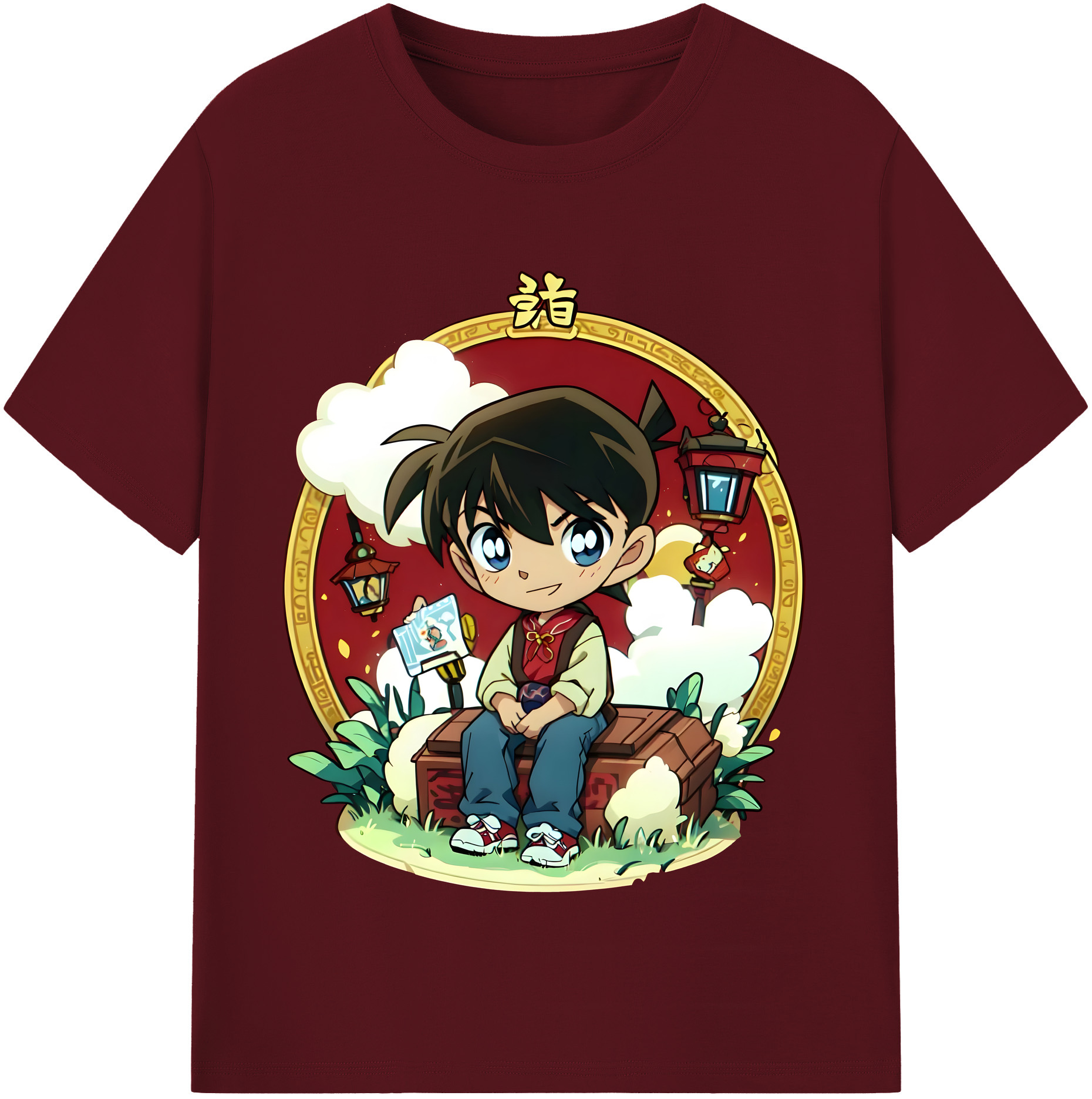 （画像用） 名探偵コナン 江戸川 コナン Detective Conan Conan Edogawa 綿100％半袖Tシャツ（フロントプリント）